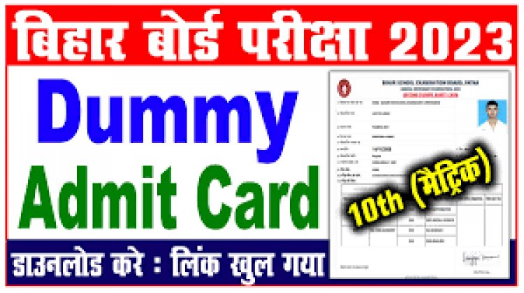Bihar Board 10th Dummy Admit Card 2023 Download Link | बिहार बोर्ड 10वीं डमी एडमिट कार्ड 2023 डाउनलोड लिंक