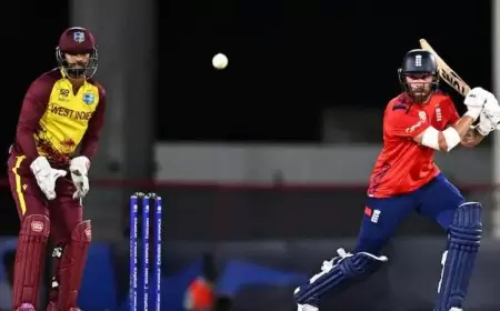 इंग्लैंड ने पश्चिम इंडीज को 8 विकेट से हराया  !