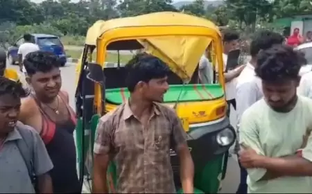 चांडिल में तेज रफ्तार ऑटो रेलिंग से टकराकर पलटा, तीन घायल, ड्राइवर नशे में था धुत