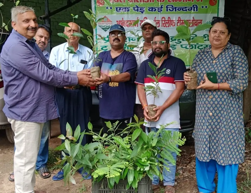 पृथ्वी पर ऑक्सीजन की मात्रा को संतुलित रखने के लिए आनंद मार्ग ने सोनारी शांति समिति में बांटे 100 पौधे