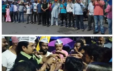 जमशेदपुर में मनीष सिसोदिया की रिहाई पर मनाया गया जश्न, आम आदमी पार्टी ने साकची गोलचक्कर पर बांटे लड्डू
