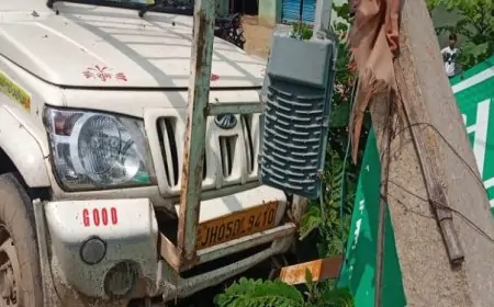 हेंसड़ा के पास बेकाबू पिकअप वैन ने बाइक सवार को मारी टक्कर, फिर बिजली पोल से टकराकर मचाई दहशत!