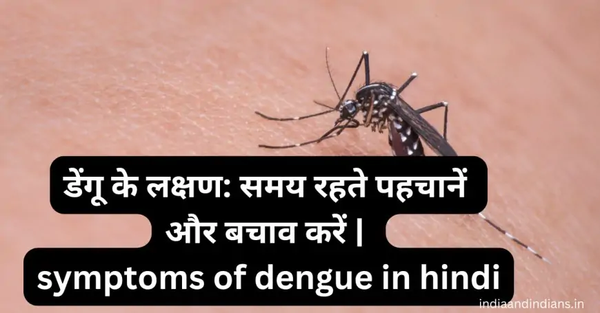 डेंगू के लक्षण: समय रहते पहचानें और बचाव करें | symptoms of dengue in hindi