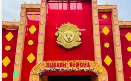 श्री श्री सार्वजनिक दुर्गा पूजा कमिटी पंडाल  कैरेज कलोनी बर्मा माइंस में हुआ भूमि पूजन