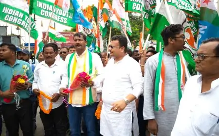कांग्रेस प्रदेश अध्यक्ष केशव महतो का चाईबासा में भव्य स्वागत, महागठबंधन को लेकर जताई उम्मीद