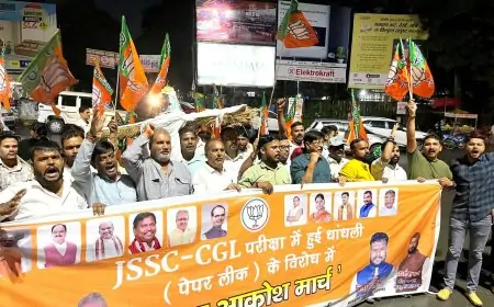 भाजयुमो कार्यकर्ताओं का धांधली के खिलाफ आक्रोश: क्या सीजीएल परीक्षा के पीछे है एक बड़ा साजिस ?