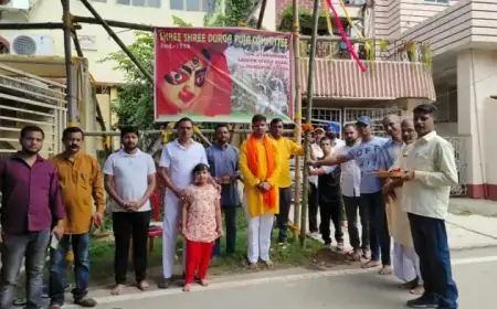 न्यू सीतारामडेरा दुर्गा पूजा कमेटी का भूमि पूजन सम्पन्न, इस बार बंगाल की ताशा पार्टी बनेगी आकर्षण