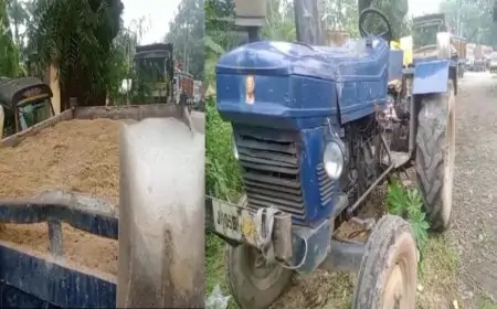सरायकेला-खरसावां: खनन विभाग ने अवैध बालू लदे दो ट्रैक्टर जप्त किए, चालक मौके से फरार