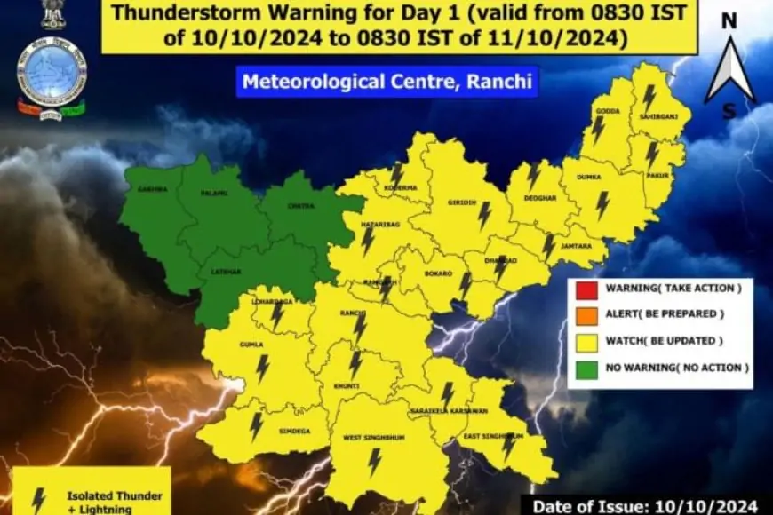 राजधानी रांची समेत 20 जिलों में भारी बारिश का येलो अलर्ट, दुर्गा पूजा का मजा हुआ फीका