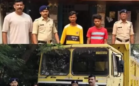 ट्रक चोरी की वारदात का खुलासा, दो आरोपी गिरफ्तार, 10 लाख का माल बरामद