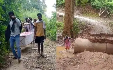 Jharkhand Crisis: 5 किलोमीटर पहाड़ी रास्ते से शव लेकर गांव पहुंचे लोग, सड़क के बिना जी रहे लोग