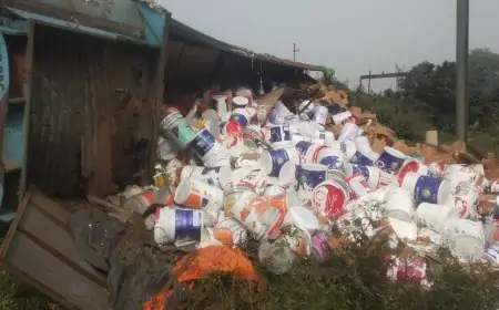 Dhanbad News: कंटेनर पलटने से हुआ बड़ा नुकसान, हाइवा के चक्कर में फंसा चालक – जानिए पूरी कहानी!