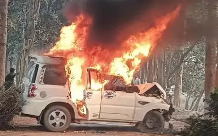 Bihar: सड़क हादसे में छात्र की मौत, गुस्साई भीड़ ने स्कॉर्पियो को लगा दी आग, जानें पूरा घटनाक्रम!