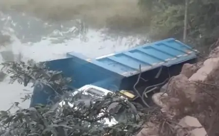 Saraikela Accident: हाईवा हादसे ने उड़ाई नींद, पुल से नीचे गिरा वाहन