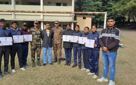 NCC Training Camp Sant Nandlal School : संत नंदलाल स्मृति विद्या मंदिर के एनसीसी कैडेट्स ने संयुक्त वार्षिक शिविर में जीते पदक