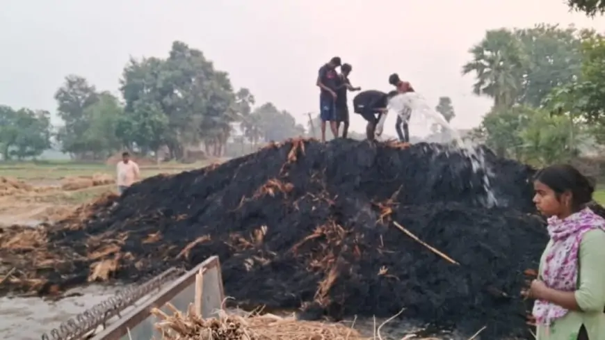 Agricultural Loss : हिसुआ में लगी आग, लाखों का धान जलकर राख – क्या यह सिर्फ एक दुर्घटना थी?