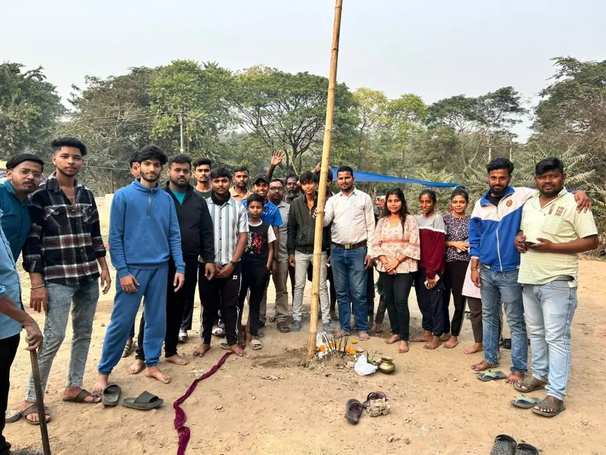 Telco Kharangajhar Puja :  भूमि पूजन से श्री श्री सरस्वती पूजा का शुभारंभ, कमिटी अध्यक्ष बिनीत जायसवाल के नेतृत्व में धमाल!