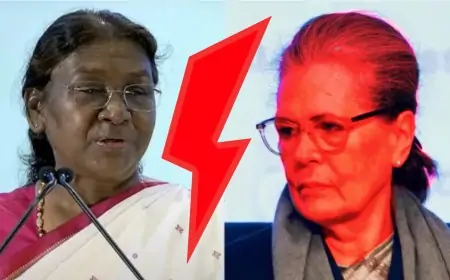 Sonia Gandhi Insults Indian President :सोनिया गांधी ने राष्ट्रपति द्रौपदी मुर्मू को कहा 'बेचारा'! भाजपा ने बताया आदिवासी महिला का अपमान