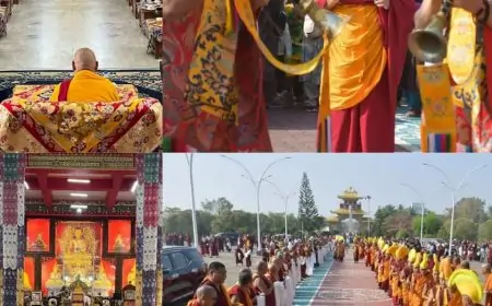 Drepung Visit: लिंग रिनपोछे के आगमन से गूंज उठा द्रेपुंग मठ, भक्तों में उमड़ा आस्था का सैलाब!