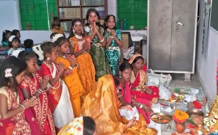 Jamshedpur Celebration: बर्मामाइंस के चूनाभठा विद्यालय में धूमधाम से मनाई गई सरस्वती पूजा, छात्राओं ने मां सरस्वती से की विद्या की कामना