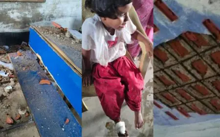 Bodam School Accident: छत गिरने से 5 साल की बच्ची घायल, जर्जर भवन पर उठे सवाल!