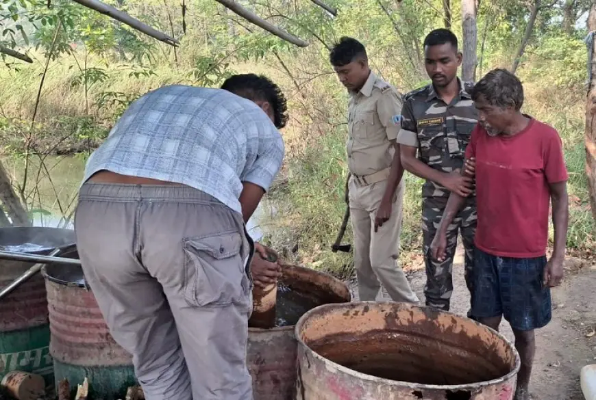 Gamharia Raid: गम्हरिया के उकाम गांव में उत्पाद विभाग ने 400 किलो जावा महुआ को नष्ट किया, अवैध शराब भट्ठी का पर्दाफाश हुआ