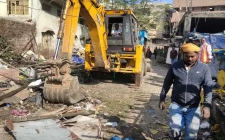 Ranchi Drive: बकरी बाजार में निगम का बुलडोजर चला, 25 से ज्यादा अवैध कब्ज़े तोड़े गए