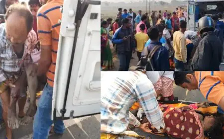 Galudih Accident : पसरी लाश, गालूडीह में बैंक से लौट रहे दंपती को ऑल्टो ने रौंदा, पत्नी की मौके पर मौत, खून से लाल हुआ हाइवे