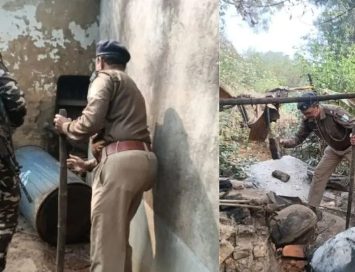 Saraikela Raid: बांसडुंगरी में 50 किलो जावा महुआ नष्ट, अवैध शराब माफिया में दहशत