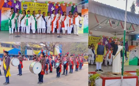 Kadma Salute: बाल्डविन फार्म एरिया हाई स्कूल में 77वें गणतंत्र दिवस की धूम, डॉ. सुभोश्री सरकार ने फहराया तिरंगा, कदमताल और देशभक्ति गानों से गूँजा कदमा