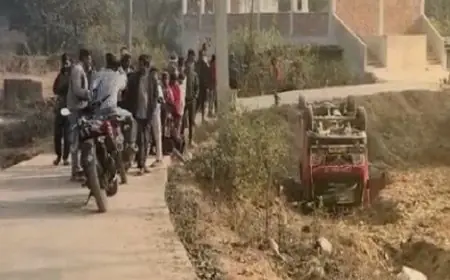 Giridih Accident: बड़ा हादसा टला, गिरिडीह में बच्चों से भरी स्कूल वैन गड्ढे में पलटी, बिना बीमा और फिटनेस के सड़कों पर दौड़ रही थी 'यमराज' जैसी गाड़ी
