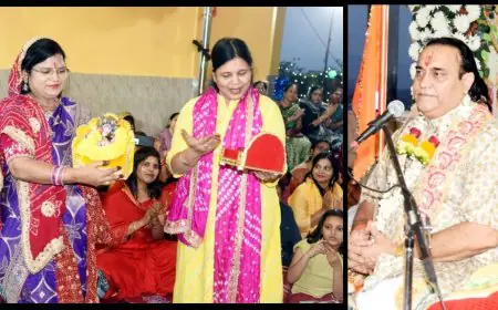 Golmuri Bhagwat Katha : गोलमुरी में कन्हैया ने उंगली पर उठाया पहाड़, गोवर्धन लीला देख मंत्रमुग्ध हुए श्रद्धालु, आचार्य सुरेश ने खोला माखन चोरी का रहस्य