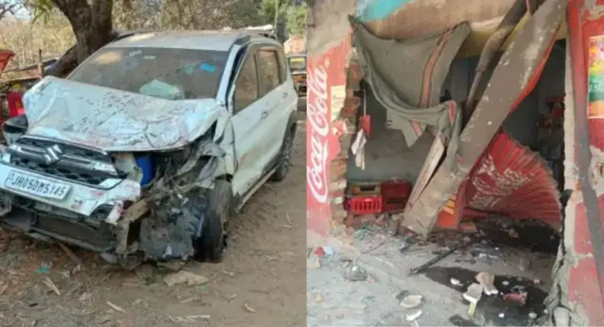Jadugora Crash: नशे में धुत कार चालक ने होटल का शटर फाड़कर अंदर घुसा दी गाड़ी, मुर्गाघुटू चौक पर आधी रात को मची अफरा-तफरी, एयरबैग ने बचाई जान