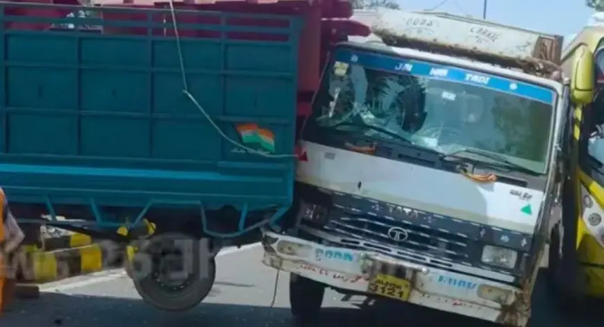 Jugsalai Crash: टाटा पिगमेंट गेट के पास 407 ट्रक का तांडव, जुस्को वाहन को पीछे से मारी भीषण टक्कर और डिवाइडर पर चढ़ी गाड़ी, नशे में धुत ड्राइवर ने मचाया कोहराम