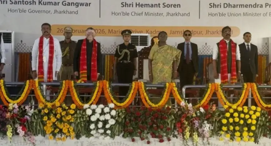 President Visit: राष्ट्रपति द्रौपदी मुर्मू ने जमशेदपुर में रखी जगन्नाथ मंदिर की आधारशिला, कदमा में हुआ भव्य भूमि पूजन