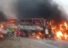 Andhra Pradesh Bus Accident : आंध्र प्रदेश में निजी बस और टिपर की टक्कर के बाद लगी आग, 14 यात्री जिंदा जले, खदान के पास मची भारी तबाही