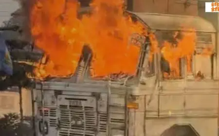 Chatra Fire: टंडवा में ओम साईं पंप के पास धू-धू कर जला ट्रक, झाड़ियों की चिंगारी ने मचाई भीषण तबाही