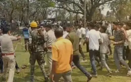 Dhanbad Clash : धनबाद के बलियापुर में बछड़े का अवशेष मिलने पर बवाल, थानेदार से धक्का-मुक्की, पुलिस का लाठीचार्ज