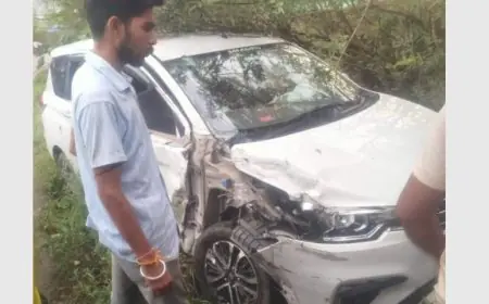 Bodam Accident: बोड़ाम में अनियंत्रित कार और ट्रक के बीच सीधी टक्कर, सड़क किनारे जा घुसे दोनों वाहन