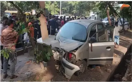 Jamshedpur Car Crash: शादी से लौटते परिवार की सैंट्रो ने पेड़ को रौंदा, बाइक सवार भी चपेट में