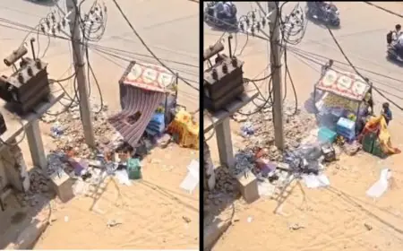 Mango Electric Fire: गर्मी में केबल ने पकड़ी आग, फल के ठेले को लपेटा, स्थानीय लोगों ने बचाई जान