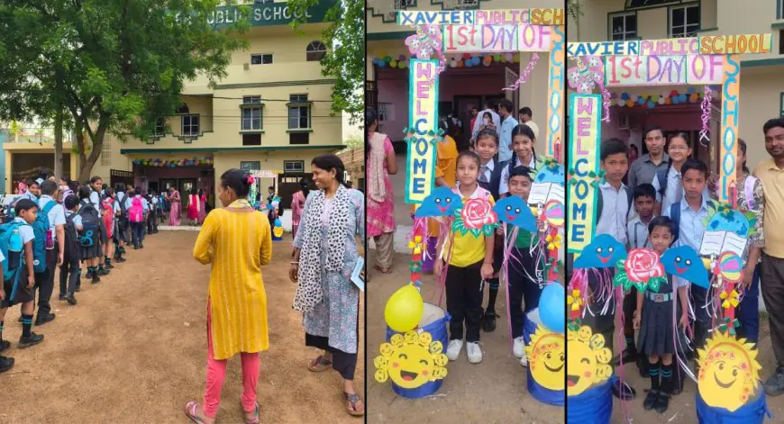 Xavier Public School Govindpur : छोटा गोविंदपुर के जेवियर पब्लिक स्कूल में नए सत्र का शानदार आगाज, तिलक लगाकर हुआ छात्रों का स्वागत, रंग-बिरंगे गुब्बारों से महका कैंपस