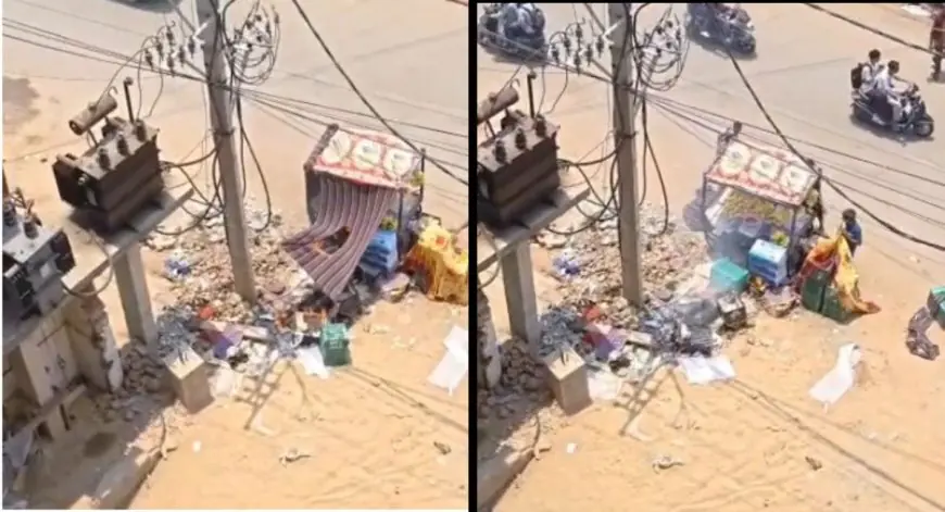 Mango Electric Fire: गर्मी में केबल ने पकड़ी आग, फल के ठेले को लपेटा, स्थानीय लोगों ने बचाई जान