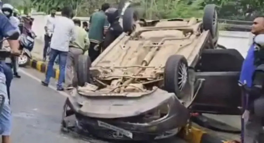 Golmuri Truck Car Crash: सिग्नल के पास ओवरटेक के दौरान ट्रक और कार की भीषण टक्कर, कार पलटी, अफरातफरी