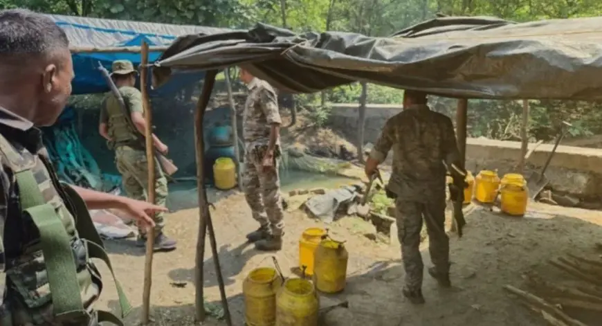 Seraikela Liquor Raid: 5 अवैध महुआ चुलाई अड्डे ध्वस्त, 1000 किलो जावा महुआ और 50 लीटर शराब बरामद