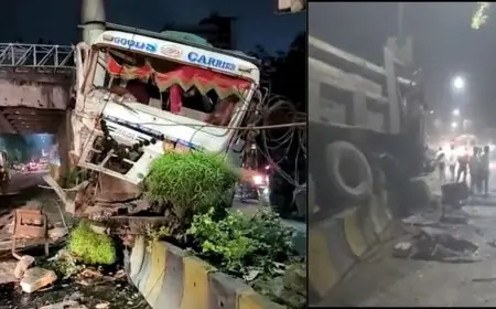 Golmuri Crash: हावड़ा ब्रिज के पास फ्लाई ऐश लदा हाईवा खंभे से टकराया, बाल-बाल बची चालक की जान!
