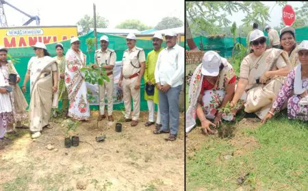 Jamshedpur Burmamines Greenery :  थाना परिसर में 'अस्तित्व' संस्था ने रोपे छायादार और फलदार वृक्ष, पुलिस अधिकारियों के बीच बांटी गई विशेष टोपियां!