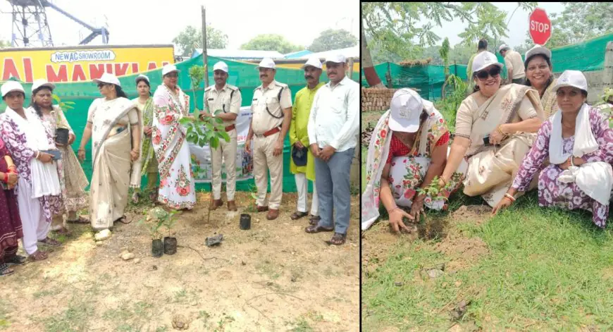 Jamshedpur Burmamines Greenery :  थाना परिसर में 'अस्तित्व' संस्था ने रोपे छायादार और फलदार वृक्ष, पुलिस अधिकारियों के बीच बांटी गई विशेष टोपियां!